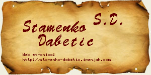 Stamenko Dabetić vizit kartica